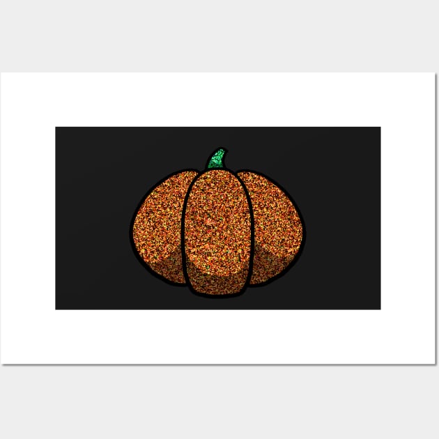 Glitter Halloween Pumpkin Wall Art by dogbone42